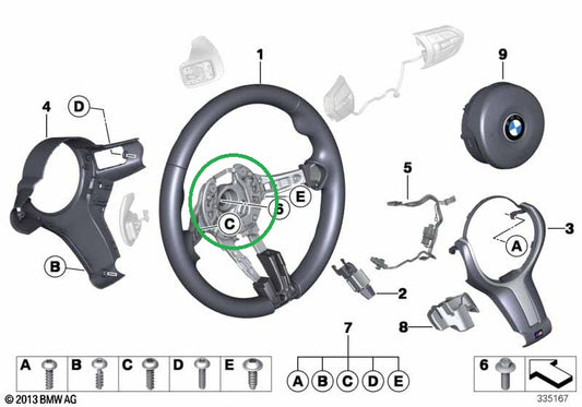 Steering Wheel Bracket Plate Holder Spring For BMW M Sport All F Series