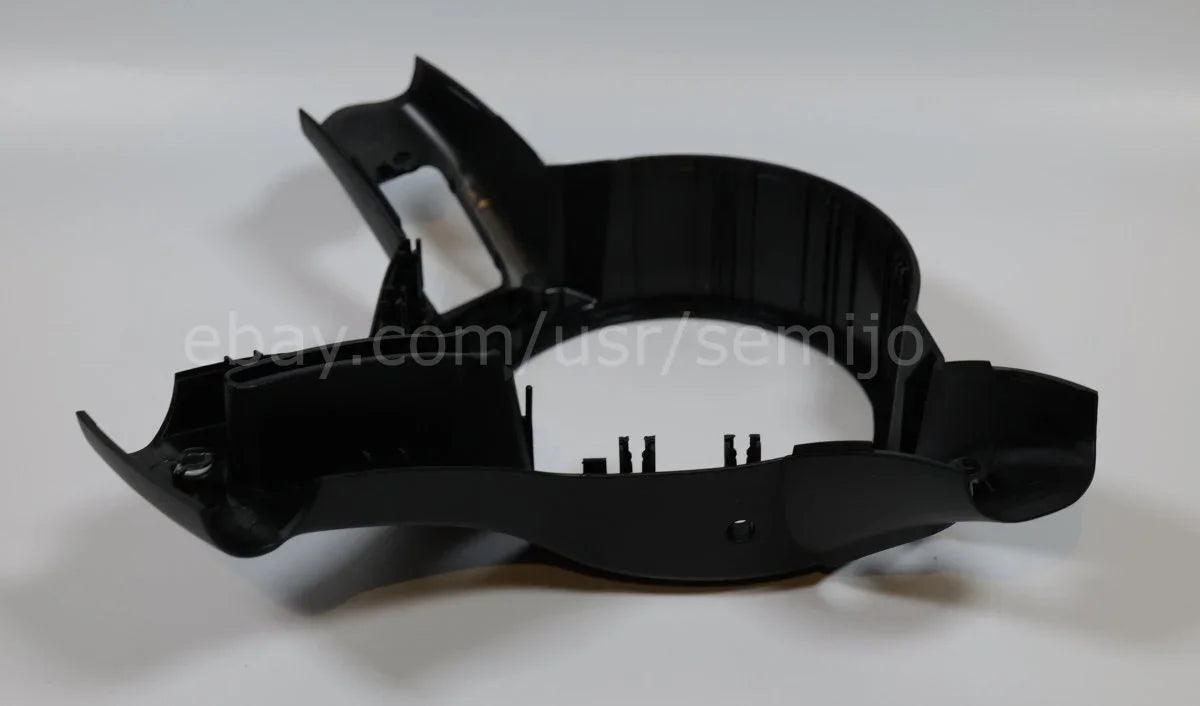 Glossy black steering wheel back cover trim for BMW F Series M Sport, no hole, on white background