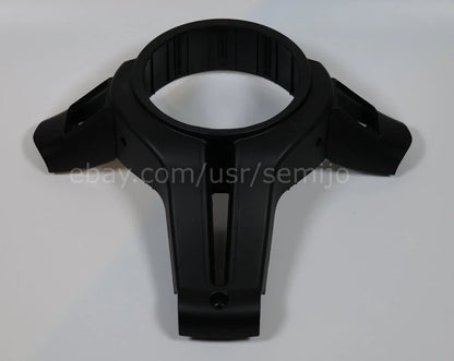 Black steering wheel back cover trim for BMW F Series M Sport, without hole, on white background