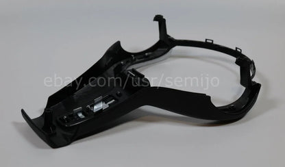 Black steering wheel front cover trim for BMW F Series M Sport, shown on white background