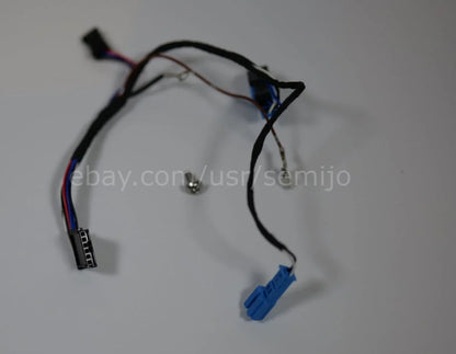 BMW F Series steering wheel wiring harness with connectors and screws on white background